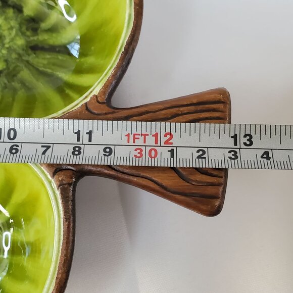 Treasure Craft USA No. 318 Vintage Leaf-Shaped Divided Serving Dish 13" MCM - Picture 9 of 16